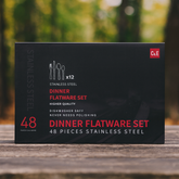طقم أدوات مائدة من الستانلس ستيل – 48 قطعة من C&E Kitchenware